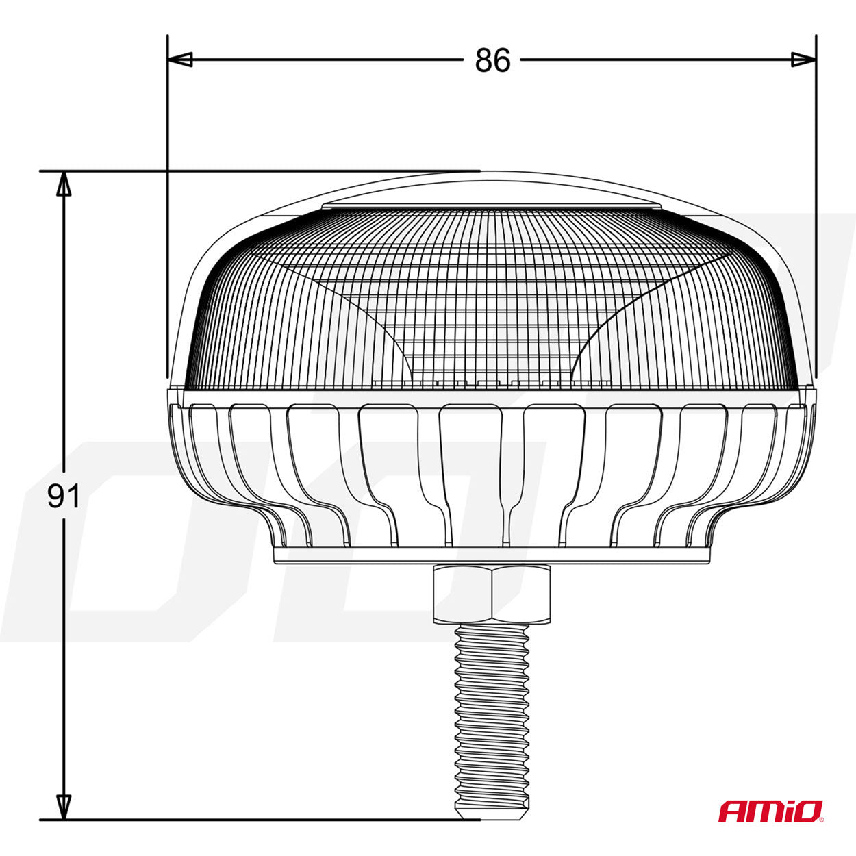 Varsellys mini 18 LED med skrufeste, R65- og R10-godkjent, 12/24 V, AMIO-02923