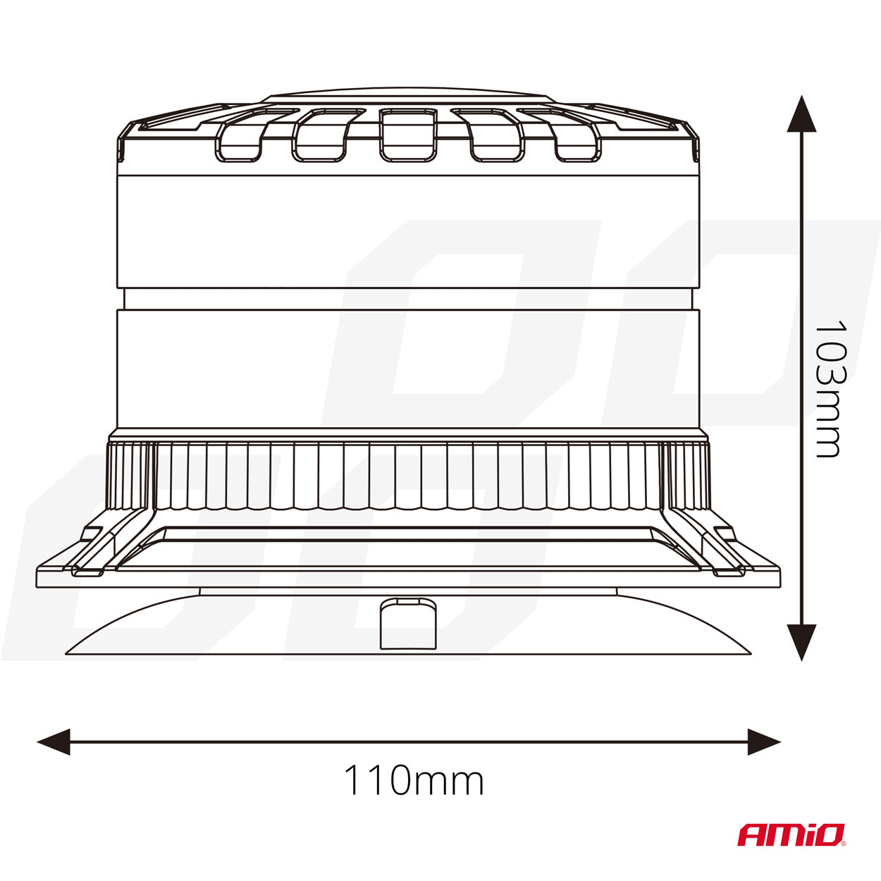 Varsellys LED, 12/24 V, AMIO-04110