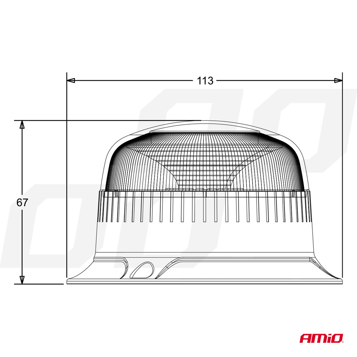 Varsellys mini 18 LED med skrufeste, R65- og R10-godkjent, 12/24 V, AMIO-02926
