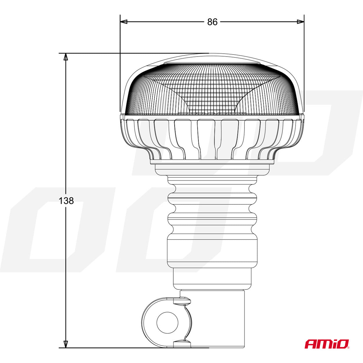 Varsellys mini 18 LED, R65- og R10-godkjent, 12/24 V, AMIO-02921