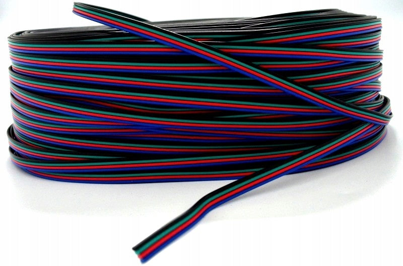 12-24V RGB kabel 4 x 0,5 mm², metervare