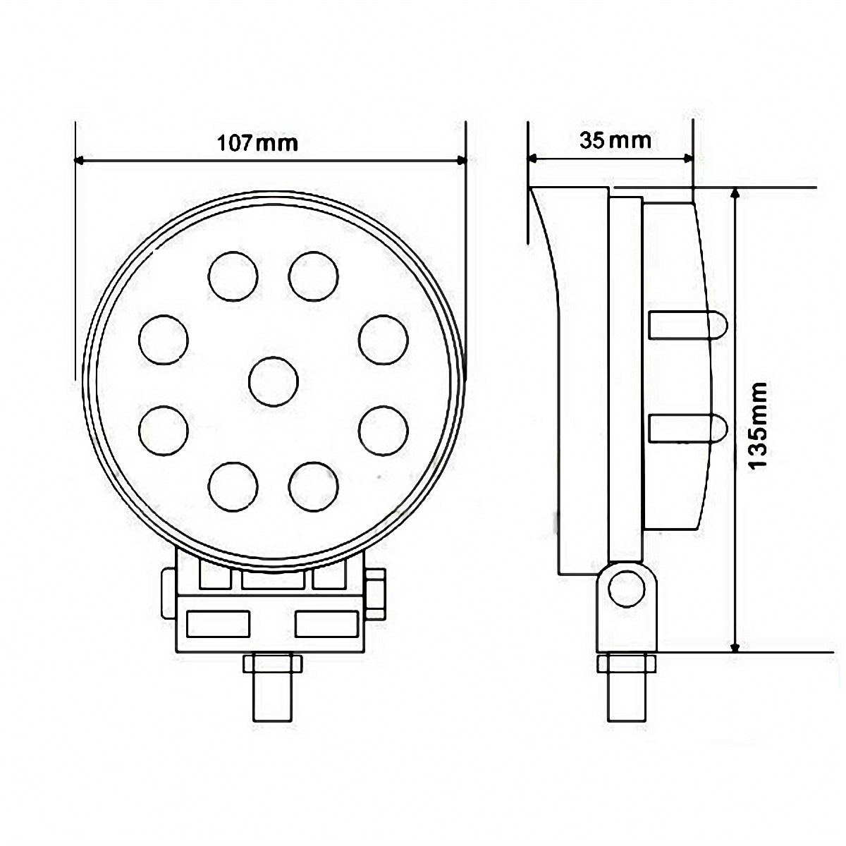 LED arbeidslys 9 LED, 12/24V, KAMAR – L0076