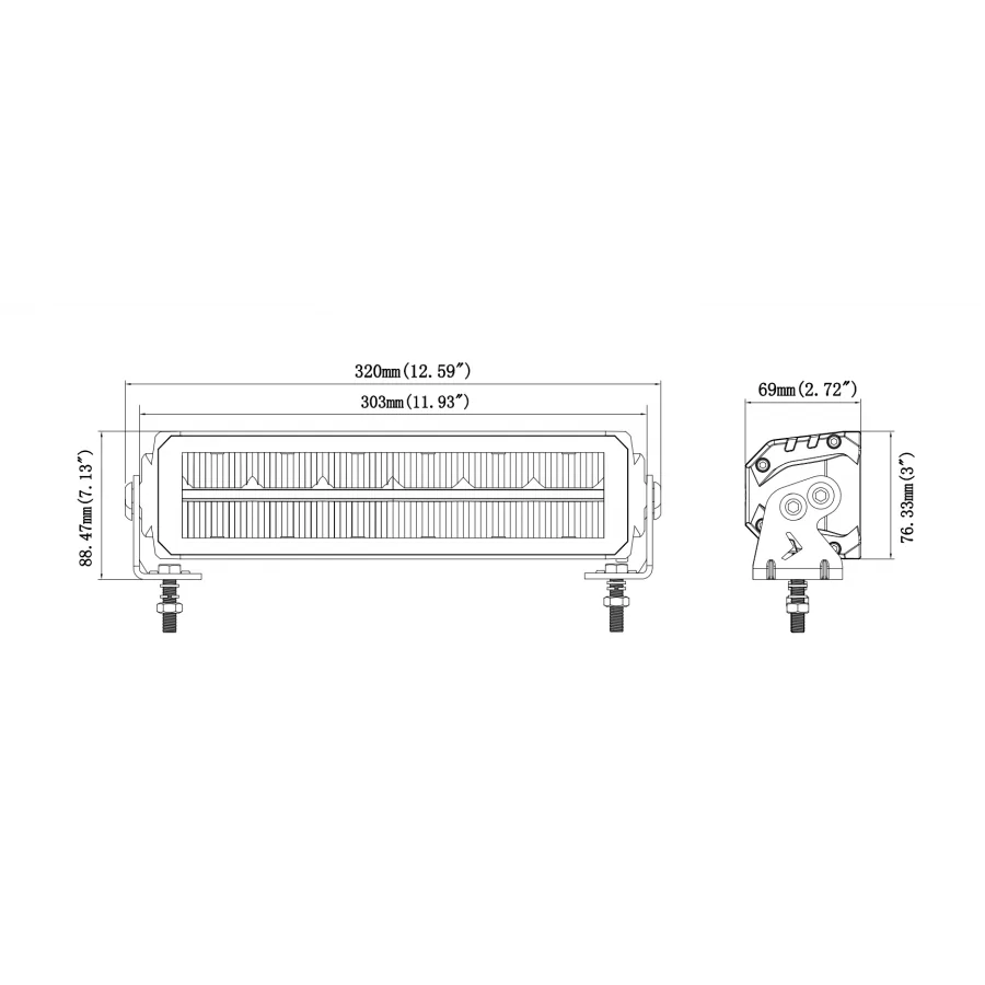 BEZEL-LESS LED ekstralys / fjernlys med posisjonslys – medium, KAMAR - L3425
