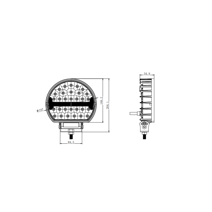 LED ekstralys / fjernlys med posisjonslys i form av lysstripe, KAMAR - L3435