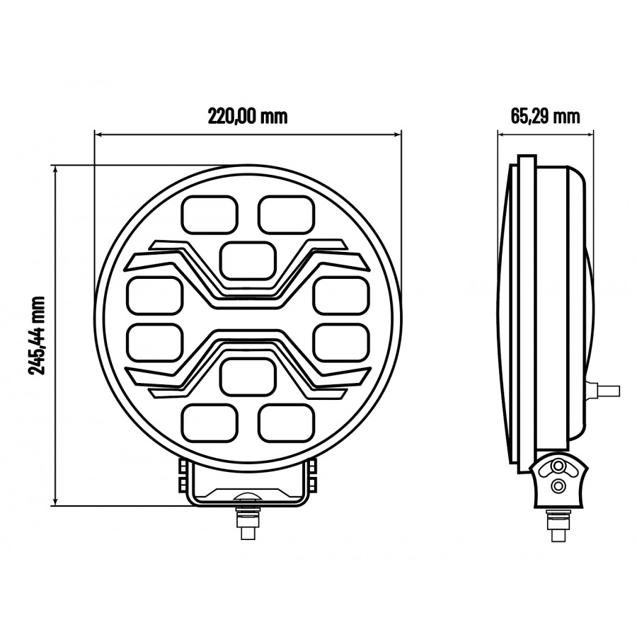 X-SPIDER TOXIC LED ekstralys med fjernlys, posisjonslys og varsellys, MYKAMAR - L3440