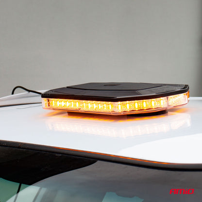 LED varsellysbjelke WLB78 med magnetfeste, 293 × 171 mm, R65- og R10-godkjent, 48 LED, 12–24 V, IP56, AMIO-02920.