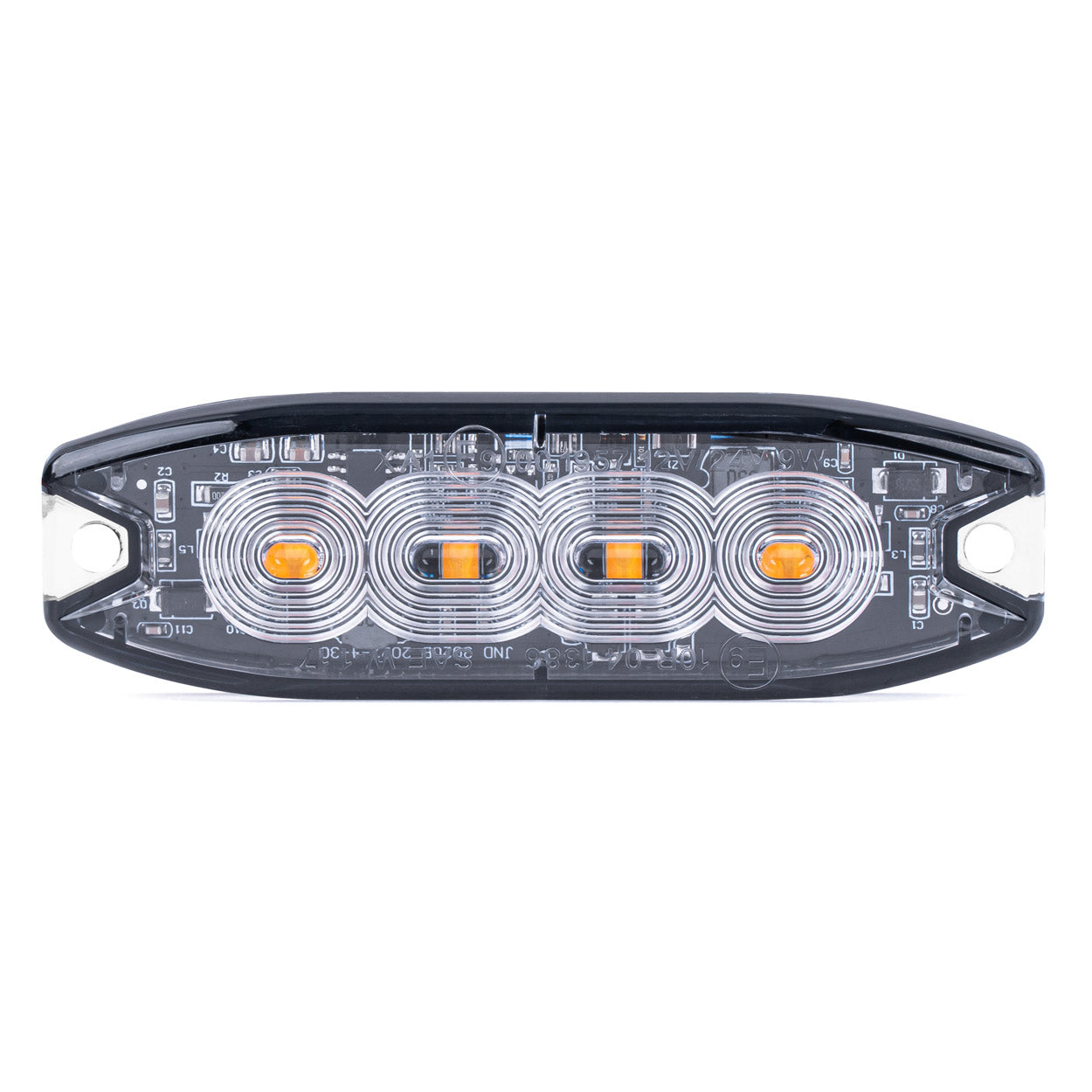 Flat varsellys med 4 LED, R65- og R10-godkjent, 12–24 V, AMIO-02298