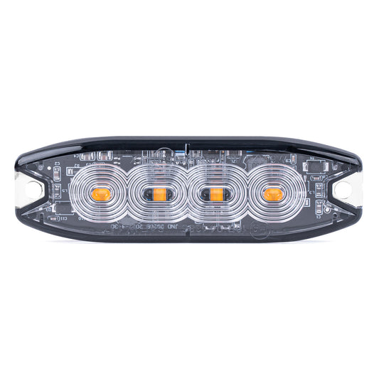 Flat varsellys med 4 LED, R65- og R10-godkjent, 12–24 V, AMIO-02298
