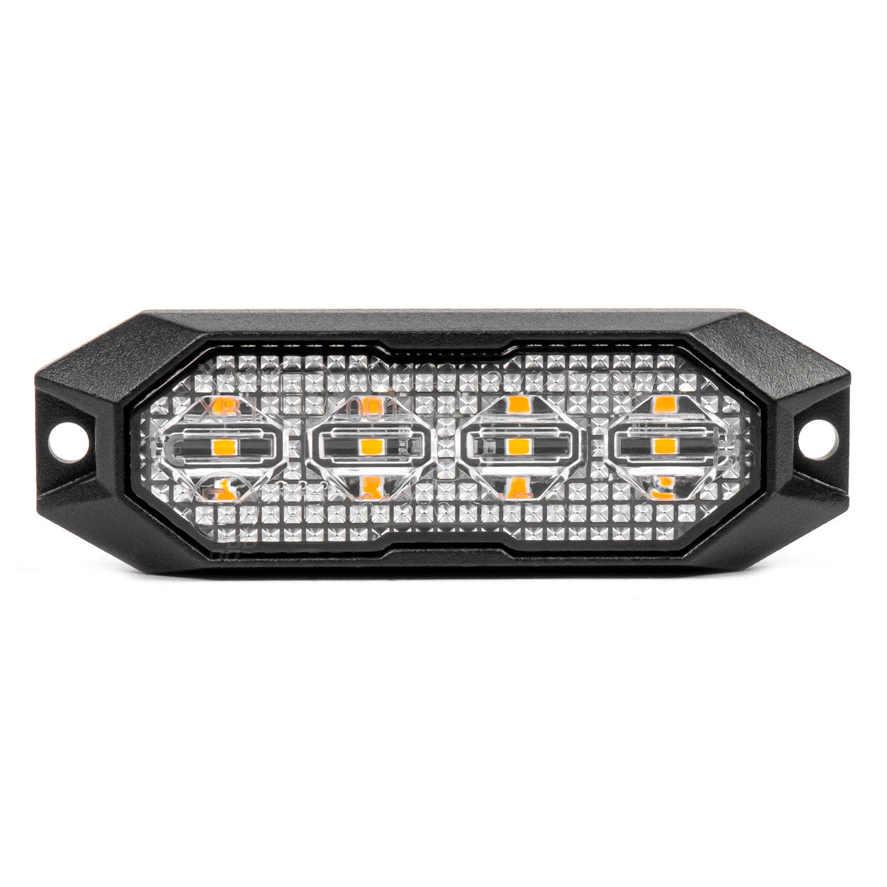 Flat LED varsellys 4 × 3 W, R65- og R10-godkjent, 12/24 V, AMIO-03929