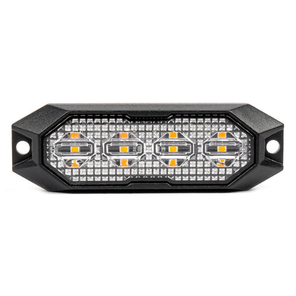 Flat LED varsellys 4 × 3 W, R65- og R10-godkjent, 12/24 V, AMIO-03929