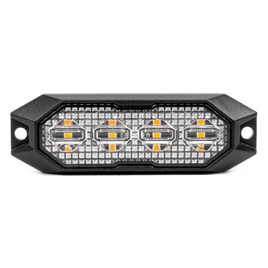 Flat LED varsellys 4 × 3 W, R65- og R10-godkjent, 12/24 V, AMIO-03929