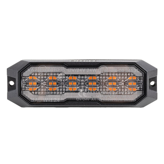 LED varsellys med oransje markeringslys og hvitt ryggelys, R65- og R148-godkjent, 12/24 V, AMIO-04862
