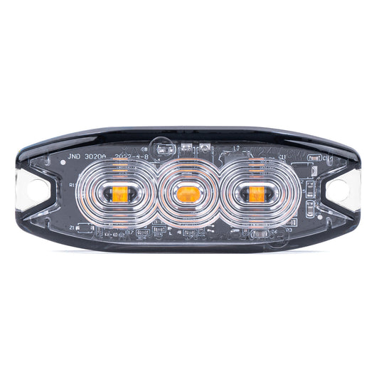 Flat varsellys med 3 LED, R65- og R10-godkjent, 12–24 V, AMIO-02297