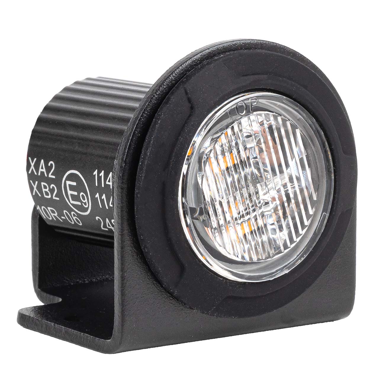 Rundt oransje LED varsellys, R65-godkjent, 12/24 V, AMIO-04864
