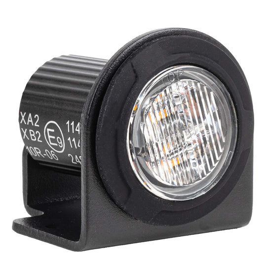 Rundt oransje LED varsellys, R65-godkjent, 12/24 V, AMIO-04864