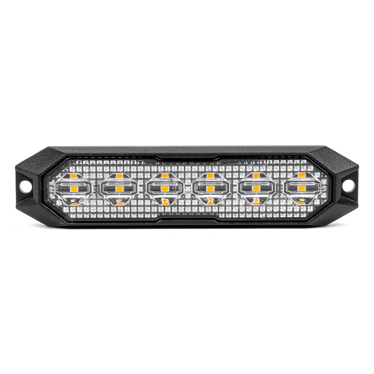 Flat LED varsellys 6 × 3 W, R65- og R10-godkjent, 12/24 V, AMIO-03930