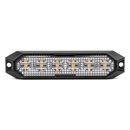 Flat LED varsellys 6 × 3 W, R65- og R10-godkjent, 12/24 V, AMIO-03930