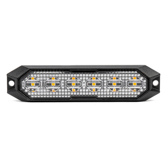 Flat LED varsellys 6 × 3 W, R65- og R10-godkjent, 12/24 V, AMIO-03930