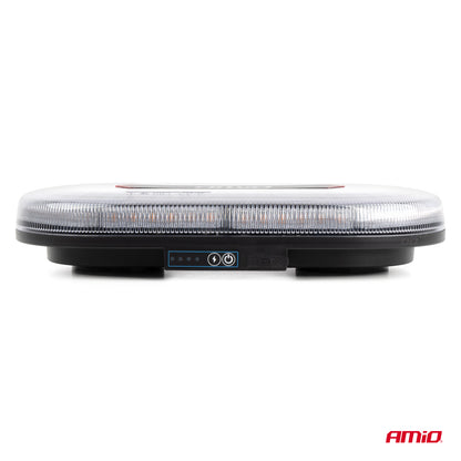 Trådløs LED varsellysbjelke med fjernkontroll, R65- og R10-godkjent, 326 × 186 × 63 mm, 26 W, 12/24 V, AMIO-04369