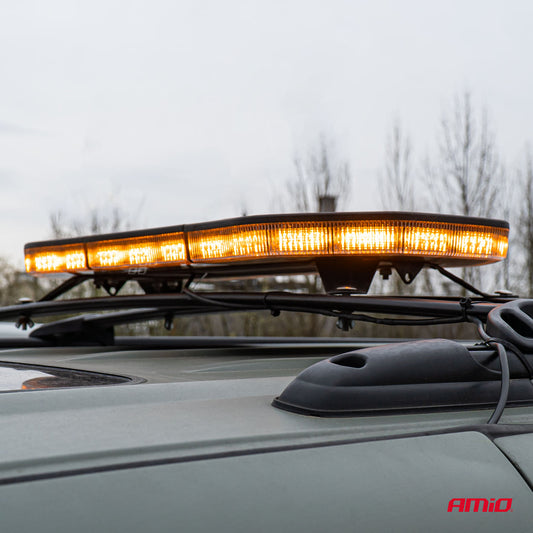 LED varsellysbjelke med 51 blinkemønstre, 76 cm, R65- og R10-godkjent, 12–24 V, AMIO-03342