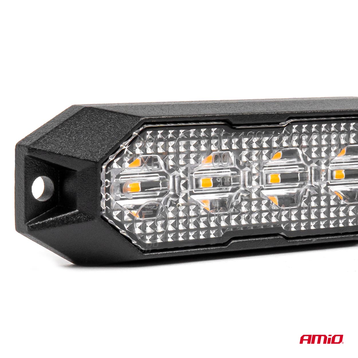 Flat LED varsellys 4 × 3 W, R65- og R10-godkjent, 12/24 V, AMIO-03929