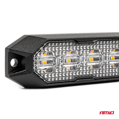 Flat LED varsellys 4 × 3 W, R65- og R10-godkjent, 12/24 V, AMIO-03929