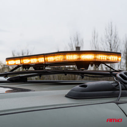 LED varsellysbjelke med 51 blinkemønstre, 137 cm, R65- og R10-godkjent, 12–24 V, AMIO-03345