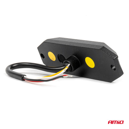 Flat LED varsellys 4 × 3 W, R65- og R10-godkjent, 12/24 V, AMIO-03929