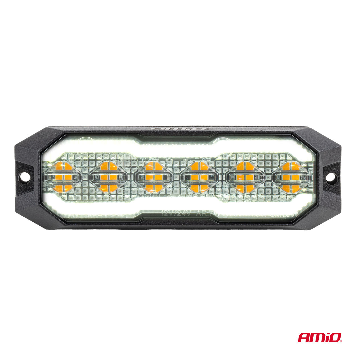 LED varsellys med oransje markeringslys og hvitt ryggelys, R65- og R148-godkjent, 12/24 V, AMIO-04862