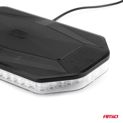 LED varsellysbjelke WLB78 med magnetfeste, 293 × 171 mm, R65- og R10-godkjent, 48 LED, 12–24 V, IP56, AMIO-02920.
