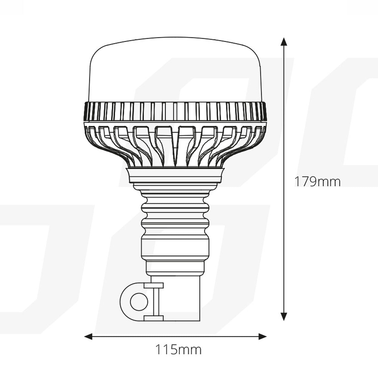 Blinkende varsellys 36 LED Flex, R65- og R10-godkjent, 12/24 V, AMIO-02293