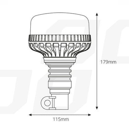 Blinkende varsellys 36 LED Flex, R65- og R10-godkjent, 12/24 V, AMIO-02293