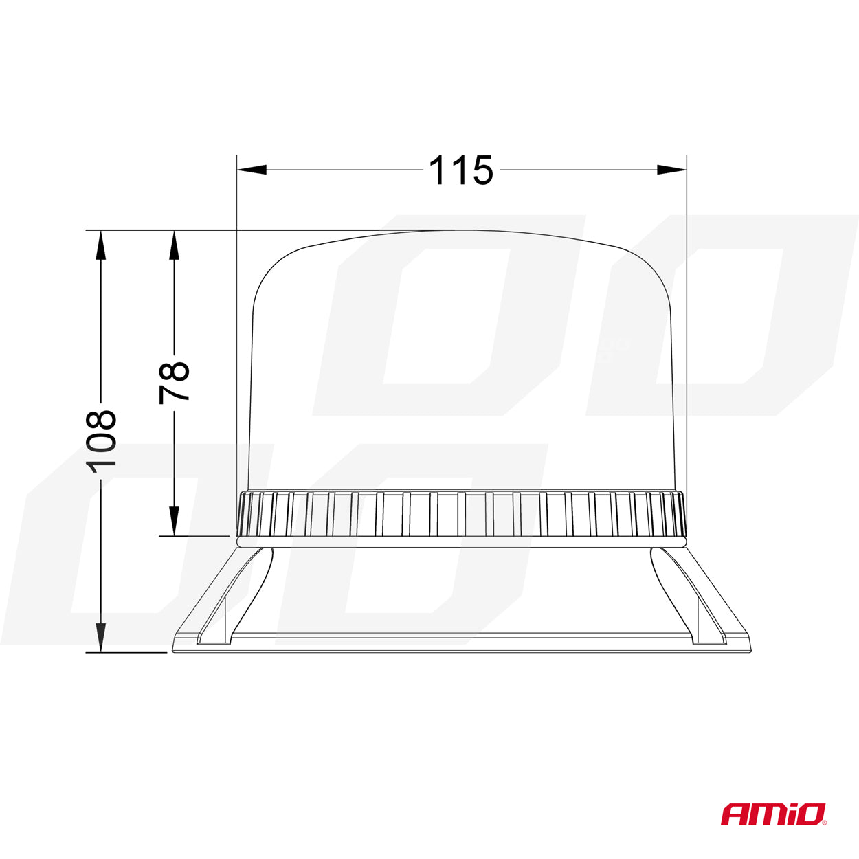 Varsellys 60 LED, 12/24 V, AMIO-03337