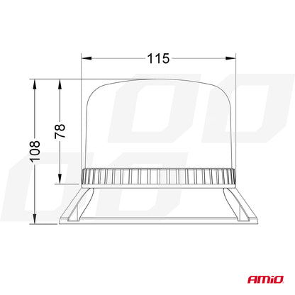 Varsellys 60 LED, 12/24 V, AMIO-03337