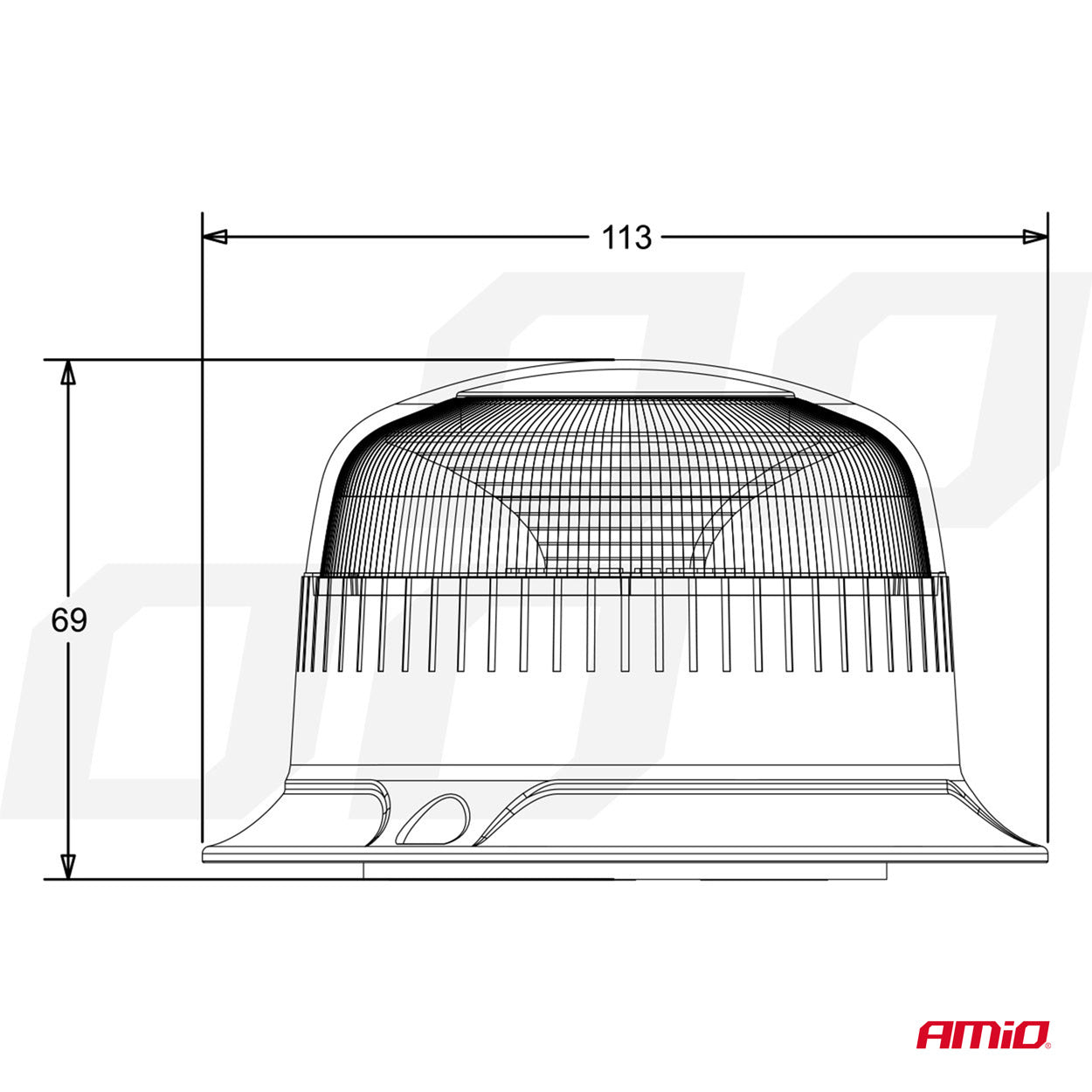 Varsellys mini 18 LED med magnetfeste, R65- og R10-godkjent, 12/24 V, AMIO-02924