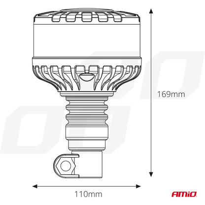 Varsellys LED, 12/24 V, AMIO-04107