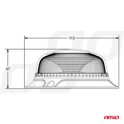 Varsellys mini 18 LED med skrufeste, lav, R65- og R10-godkjent, 12/24 V, AMIO-02927