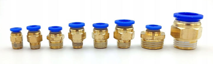 Pneumatisk koblingssett med gjenger 4-16mm – 72 deler