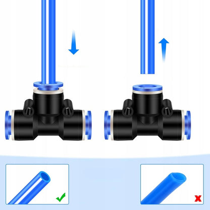 Pneumatisk koblingssett med Y- og T-fordelere 4–12 mm – 46 deler