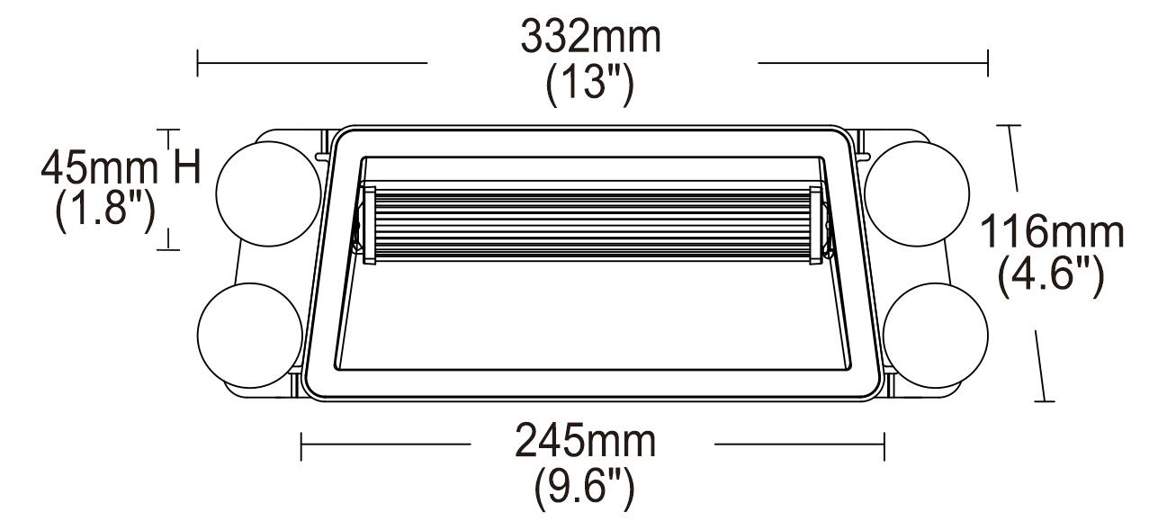 LED strobelys, 24 LED, Blå, 12/24V, med sugekopper, KAMAR - LW0055