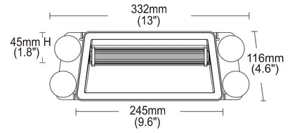 LED strobelys, 24 LED, Blå, 12/24V, med sugekopper, KAMAR - LW0055