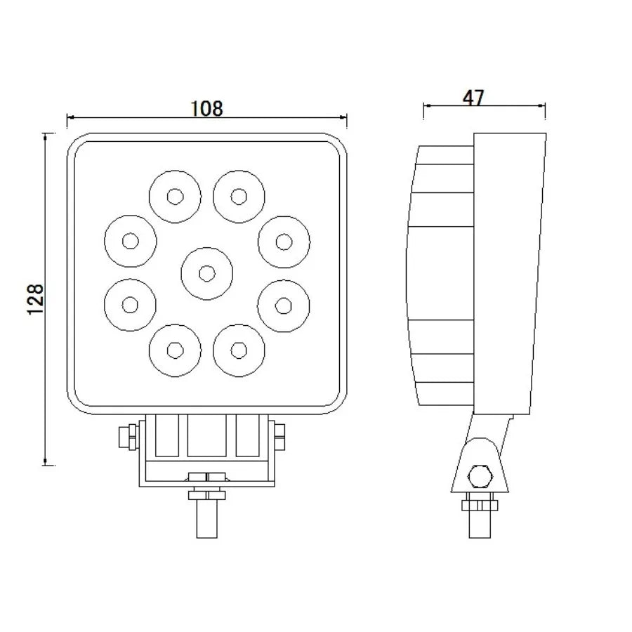 LED arbeidslys 9x LED, KAMAR - L0077