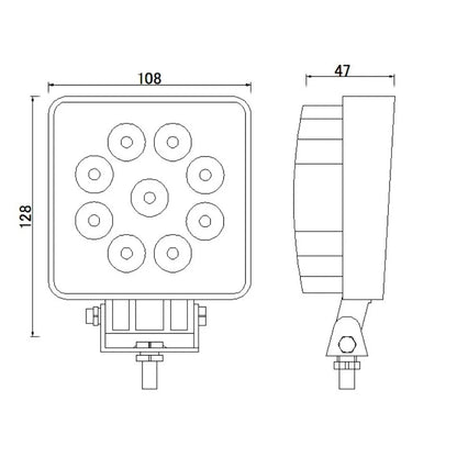 LED arbeidslys 9x LED, KAMAR - L0077