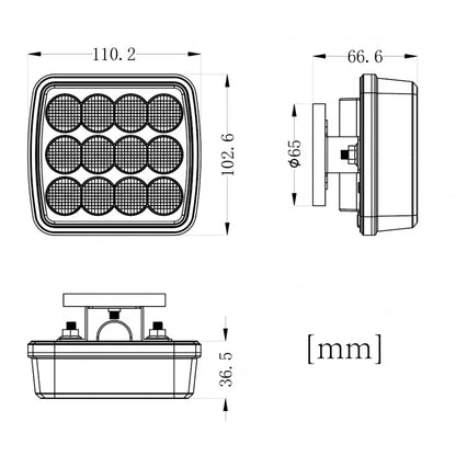 LED strobelys, 5W, 12 LED, 12/24V, Magnet, KAMAR - LW0044