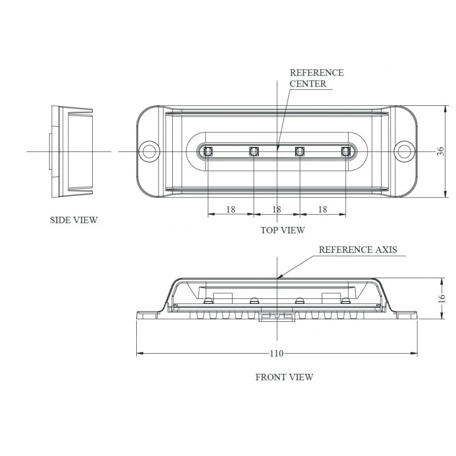 LED strobelys 13W 4 LED Blå 12/24V – KAMAR LW0034
