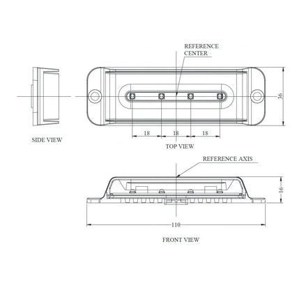 LED strobelys 13W 4 LED Blå 12/24V – KAMAR LW0034