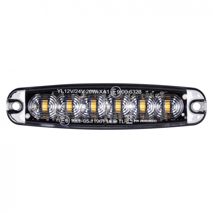 LED strobelys Slim, 20W, 6 LED, 12/24V,  KAMAR - LW0038-2
