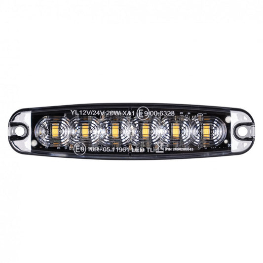 LED strobelys Slim, 20W, 6 LED, 12/24V,  KAMAR - LW0038-2