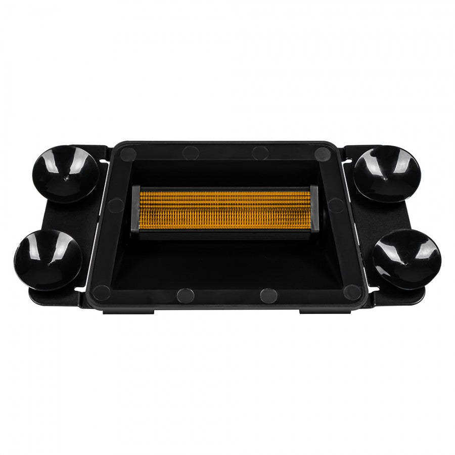 LED strobelys, 18 LED, Amber, 12/24V, med sugekopper, KAMAR - LW0052