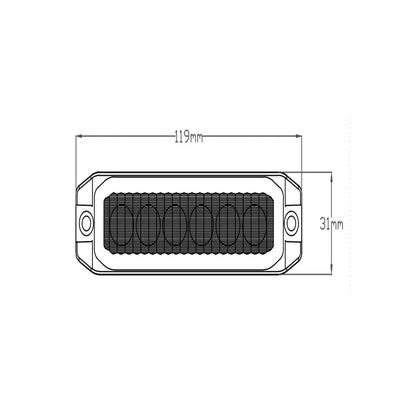 LED strobelys, 18W, 6 LED, 12/24V, KAMAR - L1893